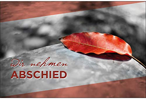 Merz Designkarten 10 Stück hochwertige Premium-Trauerkarten/Beileidskarten mit 10 Briefumschläge - Abschied Trauerkarte Spruch