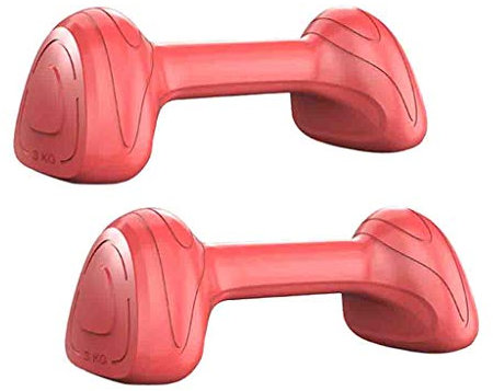 Dumbbells Rote Damen Hanteln Heimsport Gewichtsverlust Ausrüstung kleine Hanteln 2KG / 3KG / 4KG / 6KG Einteilige Hantel tragbare Hantel
