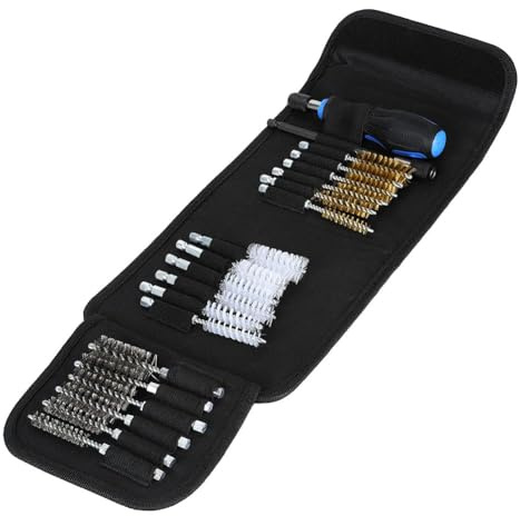 20Pcs Wire Brush Cleaning Kit, 1/4 Assorted Spiral Detail Brush Cleaning Set with Stainless Steel Hex Wire Brush Brass Wire Brush for Cleaning Steel Parts