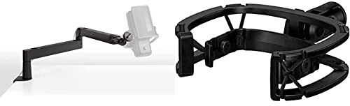 Elgato Wave Mic Arm LP-Premium Low Profile Mikrofonarm mit Kabelkanälen für sauberen Arbeitsplatz & Wave Shock Mount, Maximale Isolation von Schwingungen, speziell für Elgato Wave-Mikrofone entwickelt