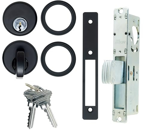 Summit DOORWARE Mortise Cylinder Deadbolt Lock with Keys | Adams Rite Style Door Lock Replacement Parts | Mortise Lock Replacement Kit | Replacement for MS1850S Series Locks | Duronotic Finish