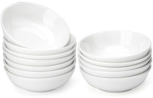 Leegg Small White Snack Bowls Set of 12 Porcelain Dip Bowls for Sauce Ingredients Nuts (White)