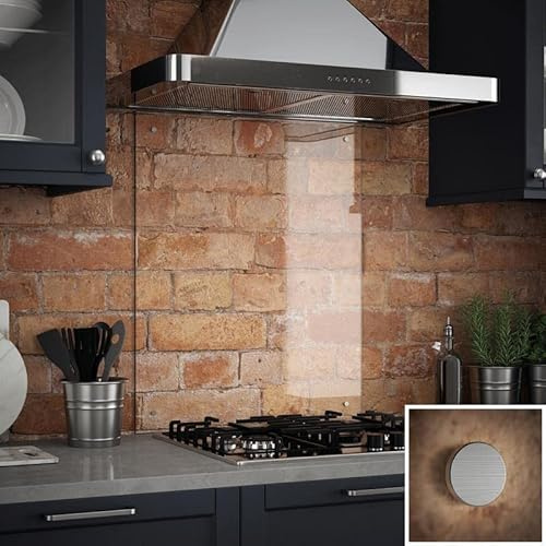 Generic Glass Splashback, Pre-Drilled Kitchen Back Panel, 600 x 700 x 6mm | Protects walls from steam and stains behind hobs or sinks; includes a full fixing kit and a 5-year guarantee.