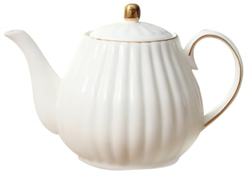 Cabilock Tetera Cerámica Con Filtro Cafetera Cerámica Y Dispensador De Leche Para Té Y Café Jarra Para Reuniones En Casa Regalo Y Decoración De Mesa 8.85 X 6.10 X 4.72 in