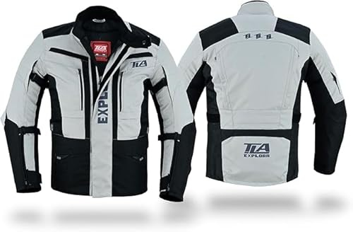 TLA EXPLORA Giacca Moto con protezioni a 2 Strati, 4 Stagioni, imbottitura staccabile, impermeabile, traspirante. Taglie S a 6XL Uomo e Donna, Giubbotto Moto Enduro, Adventure, Motoslitta, Quad, ATV.