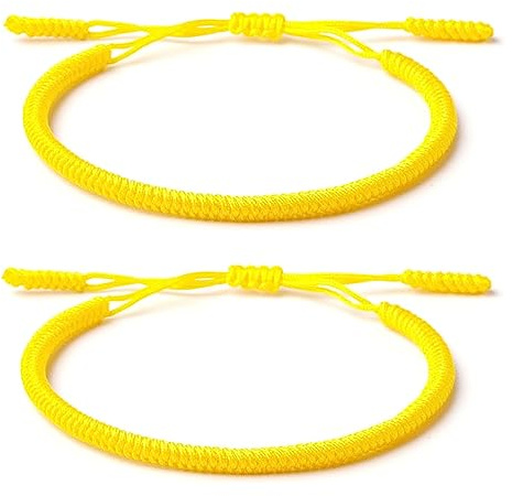 ZYMGUO 2 bracelets porte-bonheur tibétains+cadeau bouddhiste!- Fait main.Ajustable à votre poignet. Pour hommes et femmes. Bracelets d'amitié en tissu tressé-Style Tibet-Bracelet réglable
