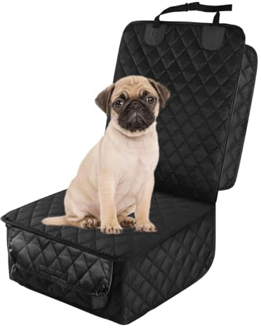 JNNJ Housse De Siège Avant De Voiture pour Chiens, Coussindu Sièged'antiusure des Animaux De Compagniesurvoiture, Résistant Aux Rayures Protecteur pour Animaux, pour Voitures, Camions(Noir)