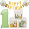 Boîtes de décorations de fête de 1er anniversaire pour garçons, 3 boîtes à ballons avec 30 ballons vert or blanc et une lettre, blocs de balloons pour décorations de fête de premier anniversaire