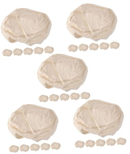 Cabilock 5 Set Di Cestini Per La Lievitazione Del Pane Con Pasta Madre Set Di Fodera in Tessuto Per La Cucina Di Casa 6 Pezzi*5