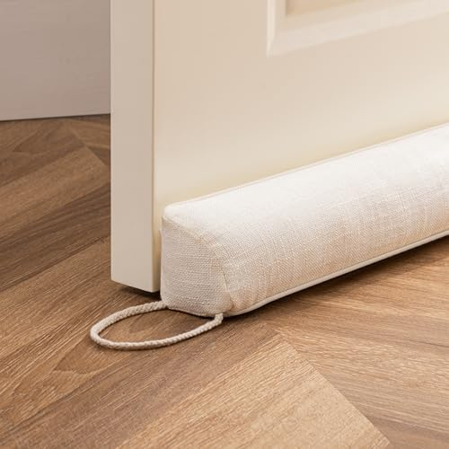 Sunolga 36 Linen Door Draft Stopper Blocks Hot and Cold Air with Removable Washable Cover for Bottom of Door, All-Season Seal for Noise, Wind, Door Sweep for Gaps Up to 3, Home Essentials, Beige