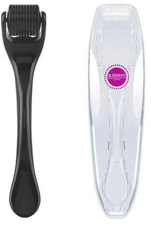 vgggrd Dermaroller Viso 0.5mm, Micro Rullo Professionale, 540-Aghi Titanio per Stimola la Crescita Capelli, Skin Care, Trattamento di Perdita Capelli, Delle Rughe, Cicatrici da Acne