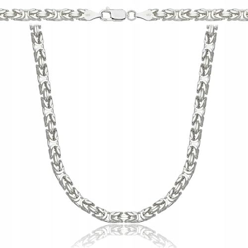 AMAR OPRAVA königskette ketten für herren silber 925, massive Kette, kette herren 55 cm - halskette herren, panzerkette herren 925 silber- herren schmuck, italienische Qualität, Breite 4 mm