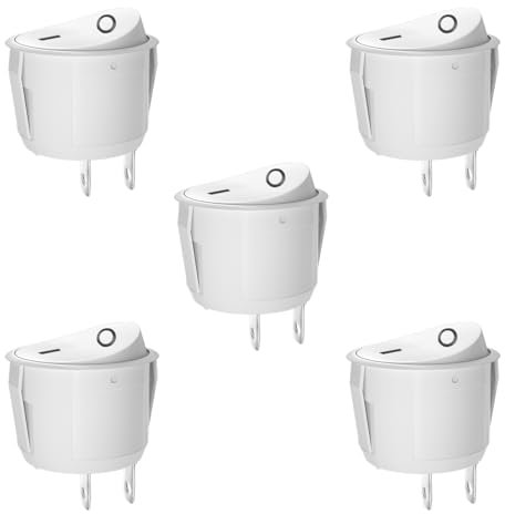 SCOOYUCK 5 Stücke Wippschalter Rund, SPST 23mm 2 Polig ON/OFF 12V 24V 125V 250V Kippschalter, für Auto Boot Haushaltsgeräte (White)