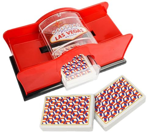 Generisch Manueller Kartenmischer 2 Deck, elektronisches C-asino-Poker-Kartenmischen, manueller Spielkartenmischer mit Handkurbel, manueller Kartenmischer für Familienparty-Poker/Blackjack/u-no