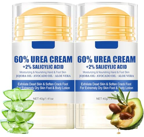 Urea Cream 60 Percent For Feet - 2PCS Urea Foot Cream For Cracked Heels And Dry Skin With 2% Salicylic Acid - Foot Cream for Cracked Heels and Dry Skin Cracked Heel Repair Cream Foot Moisturiser Balm