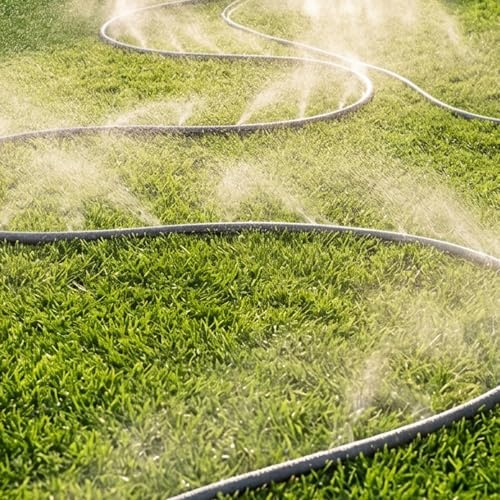 Vinsani Garden Sprinkler Hose | Outdoor Waterpark Style Cooling Spray System with Adjustable Valve, PE Leak-Proof Tube & Fixing Straps | Fun Summer Backyard Water Play (15M / 49ft)