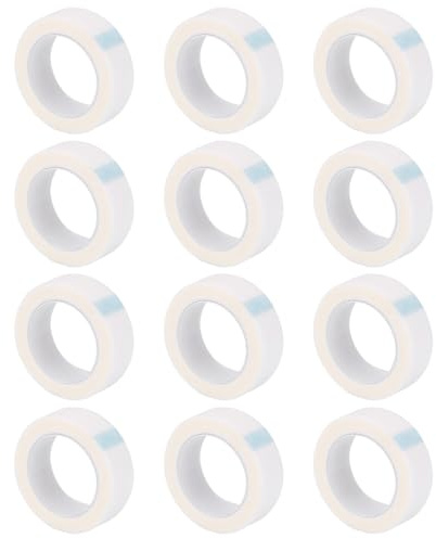 KEMUZ 12 Rollos Esparadrapo Papel Hipoalergenico, Cinta Médica Microporosa Transpirable Para Deportes Y Hogar, Fijación Segura Sin Irritación, Autoadhesiva Y Fácil De Cortar