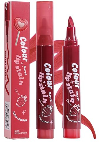 Lip Stain Marker Pen,Waterproof Lip Stain Tint Pencil - Highly Pigmented Waterproof Tinted Lipstick, Long-Lasting Beauty Accessories for Daily Commuting