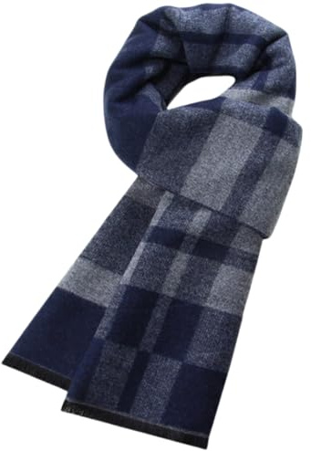 Bufanda Hombre Cálida Elegante Fular Escocesa Otoño e Invierno Suaves y para el Moda Negocios Bufanda a Cuadros para Hombres Estilo Clásico Largo Del Mantón Cuello Casual de Negocios Foulard 180x30cm