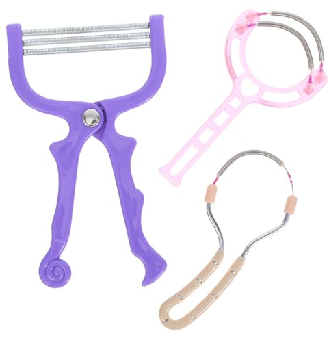Depilador Facial Resorte de Acero Inoxidable 3 Piezas | Abs, Diseño de Doble Muelle, para Labio Superior y Frente, Limpieza del Vello, Retirada Rápida Color Aleatorio