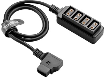 SMALLRIG D-Tap Splitter, Dtap Splitter Power Cable to 4 Ports,D Tap Charger Cord Suitable for V Mount Battery, Mirrorless Cameras, Monitors, Flame-Retardant Cable 64cm/25.2in - 4831