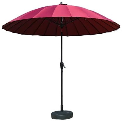 Parasol de terrasse rouge de 2,7 m – Parasol de table d'extérieur avec fonction d'inclinaison, rotation à 360° et manivelle facile pour piscine, jardin, plage et terrasse, parasol rouge