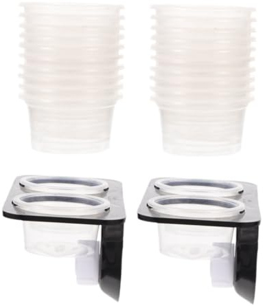 iplusmile Plataformas de Alimentación para Reptiles con Ventosa Comedero Doble para Geckos y Tortugas Cuenco de Agua Compacto y Seguro para Terrarios Accesorio Decorativo Color Aleatorio