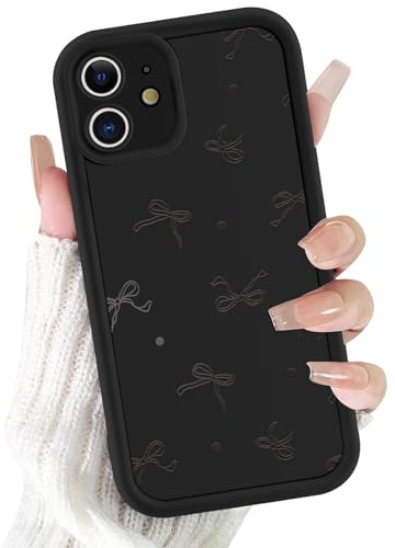 ZhuoFan Cover per iPhone 11 6,1”, Aesthetic Papillon Automne Motivo Custodia Nero Cute Ragazze Ultra Morbida Sottile Leggera Silicone Antiurto TPU Bumper Protezione della fotocamera Case, 04