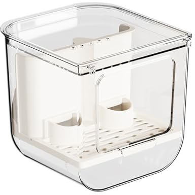 Qurygin Cockatiel Feeder | Transparent Bird Feeder Dispenser,Cockatoo Food Dispenser | for Conure Parrot Parakeet Cockatoo Canary Finch Cockatiel Lovebird