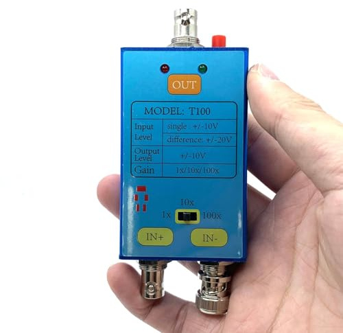 Gettimore Sonde différentielle T100 pour oscilloscope Grossissement 1X/10X/100X Bande passante 10MHz avec charge USB-C