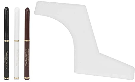 Kit di riempimento matita per barba Set di matite per styling barba impermeabile a lunga durata con modello guida per uomo 3 penne per barba 1 modello bianco Minerali ABS
