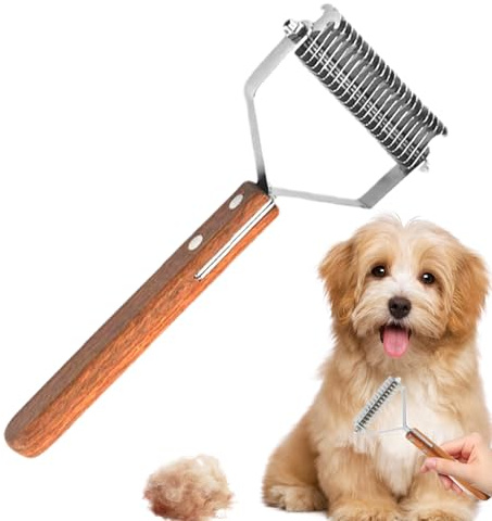 Spazzola Rastrello per Cani Pettine Dematting a Doppia Faccia per la