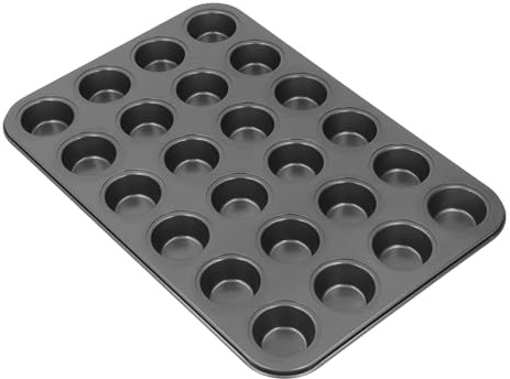 Alomejor Moule à Muffins, Plaque de Cuisson Antiadhésive en Acier au Carbone de 24 Tasses pour Cupcakes, Muffins et Crêpes, Cuisine Domestique et Boulangerie
