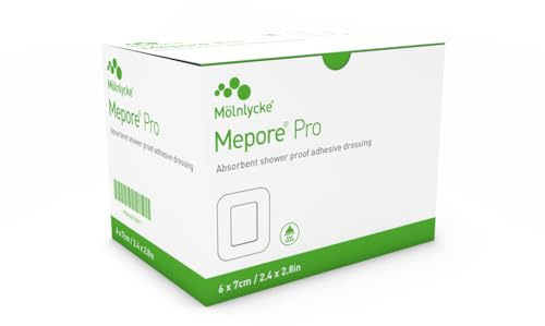 Mölnlycke, Mepore PRO, 6 x 7cm, Absorbierender, Wassenfaster und Selbsthaftender Wundwerband, 60 St