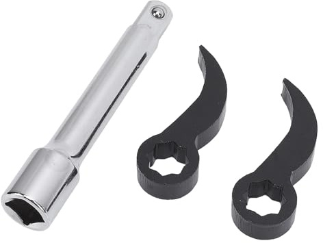 3PCS Pry Bar Wrench Adapter Set, Crowbar Adapter Head Tool with 65Mn Steel Double Square Heads and 1/2 for Automotive Repair and Demolition