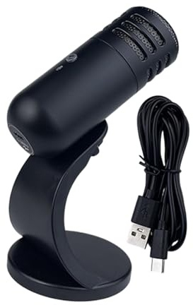 Mekalero Microfono USB per podcast, riunioni, filtro integrato, rumore di fondo, base robusta, suono migliorato, pickup, per giochi