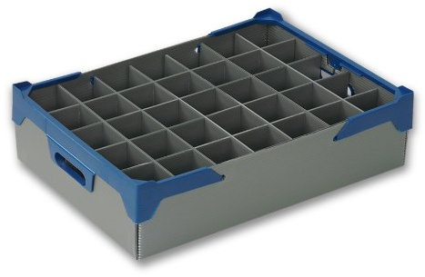Shot Glass Storage Box by Glassjacks for Glassware Max Width = 65mm and Max Height =120mm, Includes Lid & Delivered Fully Assembled - 35 cells.