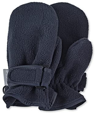 Sterntaler Fäustel aus wasserabweisendem Microfleece mit Gummizug und Klettverschluss, Alter: 12-18 Monate, Größe: 1, Blau (Marine)