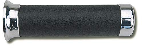 Domino Paar Griffe aus Gummi schwarz/Chrom für Motorrad CUSTOM, Länge 145 mm, Zubehör: 97.5595.04-00