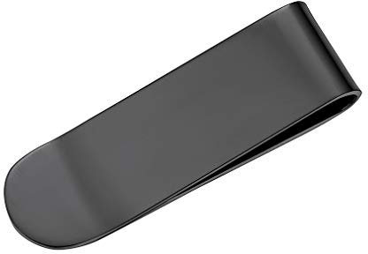 FaithHeart Schwarz Geldscheinklammer für Herren, Glatte Geldklammern für Schein, Money Clip for Men, Einzigartiges Geldclip für Vatertag Geburtstag