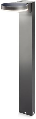 Esotec Solar Wegeleuchte Bewegungsmelder Diana 80 Pollerleuchte 102599 | Wegeleuchte mit 40 LEDs, 4000K, 75/400/600lm, bis 9Std., PIR 90°/6-8m, Li-Ion wechselbar, 1,8Wp Mono, Schraubmontage, IP44