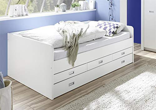 möbelando Kinderbett Jugendbett Bett Kinder Bett Alba I Weiß