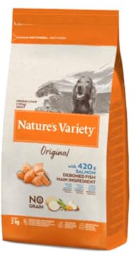 Nature's Variety - Croquettes pour Chien True Instinct sans Céréales Medium & Maxi Adult Saumon - Sac De 10 Kg