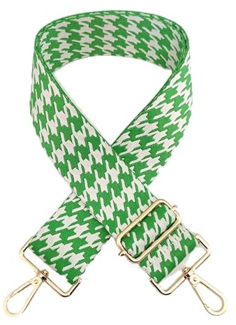 Verstellbar Schulterriemen für Taschen Taschengurt 75-130cm mit Karabiner Mehrfarbiger Tragegurt Schultergurt 5cm Breit Umhängegurt für Taschen Handtaschen für Damen DIY Zubehör,Grün