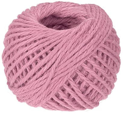 sourcing map 164 Pies 2,5mm Jardín Cordel, Yute Cuerda Cuerda para Artesanía, Regalo Envoltura, Embalaje, Jardinería y Boda Decoración, Rosa