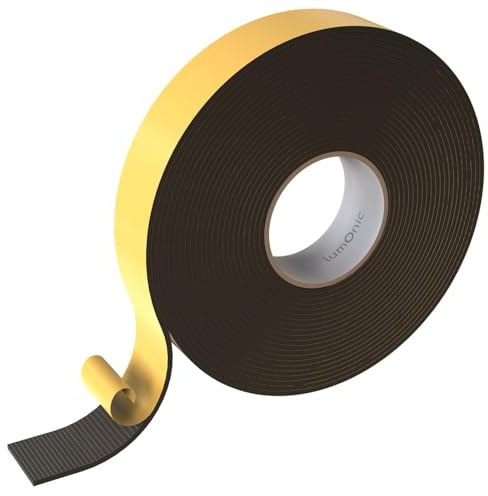 Lumonic 10m EPDM Dichtungsband Selbstklebend 40mm x 4mm | Moosgummi Dichtband für Fenster + Türen | Fensterdichtung, Türdichtung, Gummidichtung zum Kälteschutz