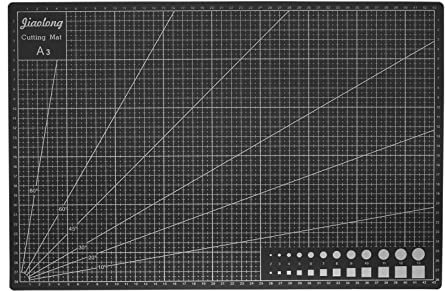 sourcing map A3 Selbstheilende Schneidematte 18x12 Doppelseitige Bastelschneide Brett für DIY Kunstwerke Nähen Schneiden Schwarz