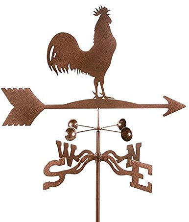 Tonpop Segnavento,Banderuola,Strumenti di misurazione per Il Canto del Gallo Indicatore di direzione della banderuola Paletto da Giardino Decorazione Artistica Acciaio Inossidabile per Decorazione