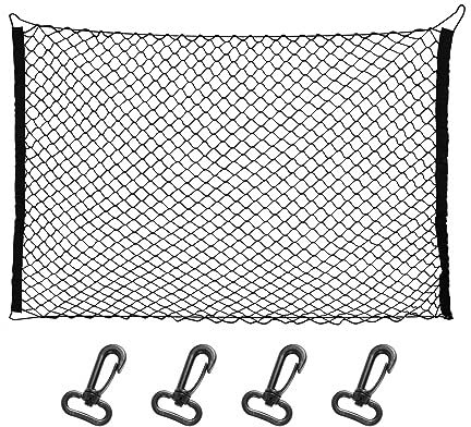 DONGKER Auto Schutznetz Trennnetz, Hundegitter für den Kofferraum, Universal Haustier Trenngitter Sicherheitsnetz mit 4 Haken für Hunde Haustier, 130x90 cm/120x70 cm