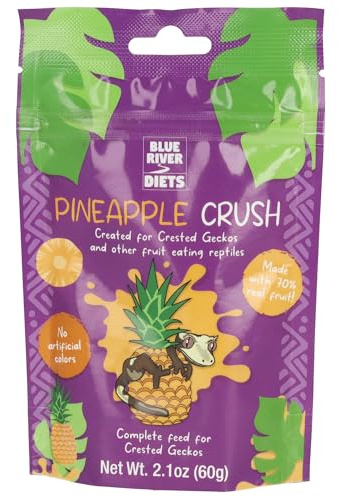 Blue River Diets Complete Crested Gecko Food | All Natural Gecko Food Made in the UK (60g, Pineapple Crush)